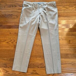 PT01 Wool and Cashmere Tan Slim Fit Flat Front Pants. Size 38.